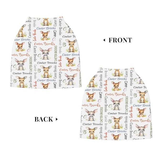 Personalized Car Seat Covers for Babies with Name – Multi-use Breastfeeding Cover Custom Kangaroo Carseat Canopy Cover, Infant Stroller Covers for Boys and Girls