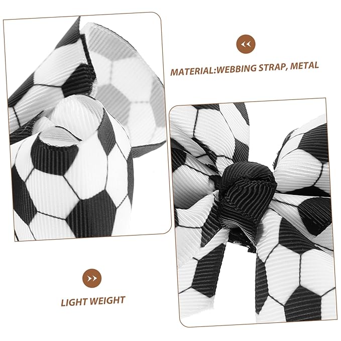 FRCOLOR Soccer Hair Bows for Girls 3 Pack Lightweight Football Hair Clips Toddler Soccer Bow Accessories for Sports Parties and Fans