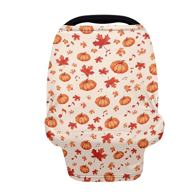 AFPANQZ Maple Pumpkins Print Breastfeeding Nursing Cover Carseat Canopy for Babies Infant Newborn Stroller Cover Breastfeeding Scarf Baby Shower s for Boys and Girls