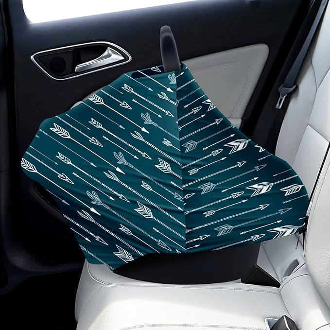 Baby Car Seat Stroller Covers Indian Arrows Nursing Cover Breastfeeding Scarf Soft Breathable Stretchy Coverage Carseat Canopy Cover for Boys and Girls Soft Breathable Multi Use