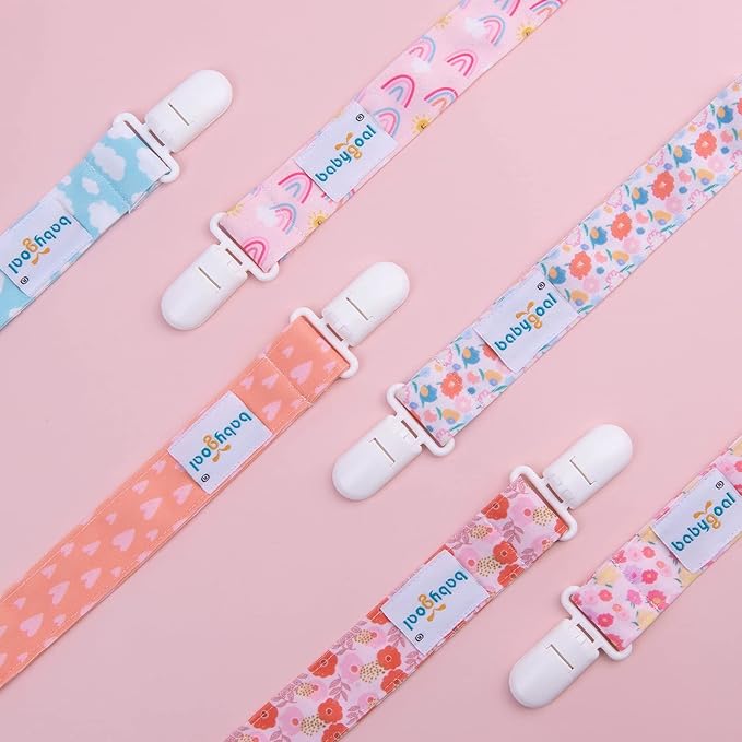 babygoal Pacifier Clips, 6 Pack Pacifier Holder Fits Most Baby Pacifiers and Binkies