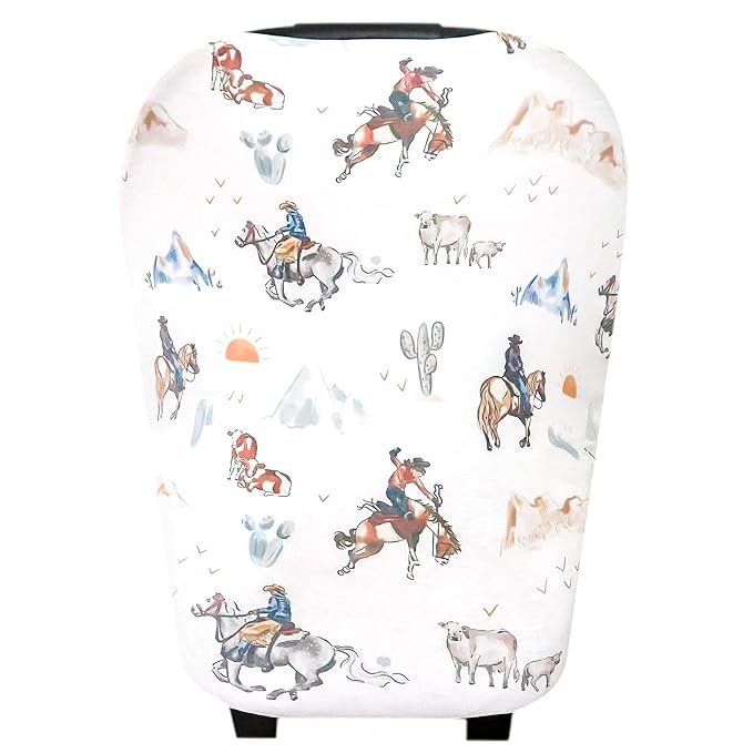 Baby Car Seat Cover Canopy and Nursing Cover Multi-Use Stretchy 5 in 1 Gift "Boone" by Copper Pearl