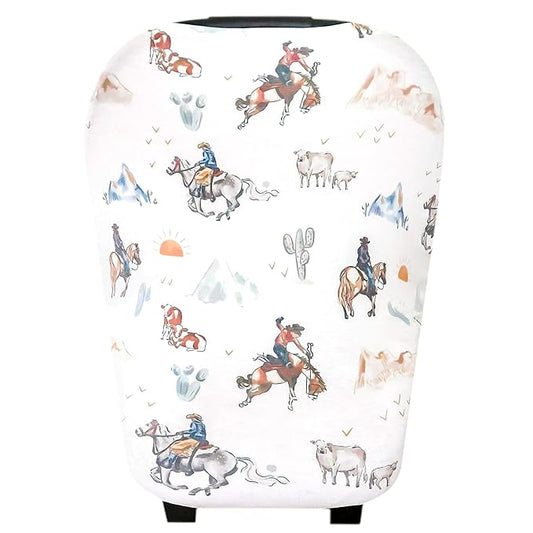 Baby Car Seat Cover Canopy and Nursing Cover Multi-Use Stretchy 5 in 1 Gift "Boone" by Copper Pearl