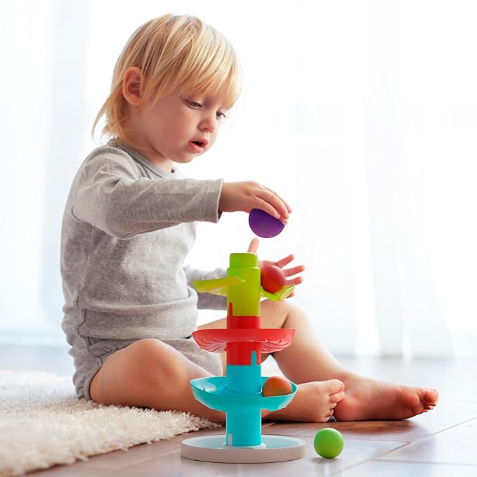 Lollipop Rainbow Ball Drop Tower: Baby Toys for Toddlers Includes 4 Balls - Stimulate Curiosity and Motor Skills with This Engaging Ball Drop Toys for Toddlers