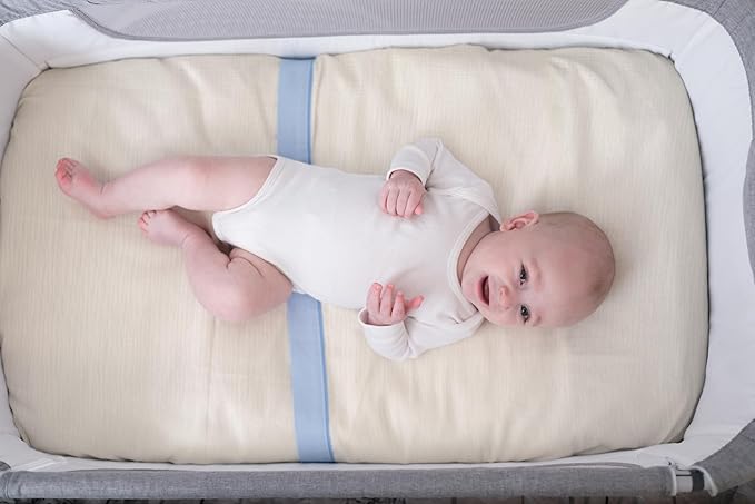 Meracorallo Muslin Mini Crib Sheet, Pack n Play Fitted Sheet, Soft and Breathable Pack and Play Playard Mattress Sheet for Baby Boys and Girls, Cream