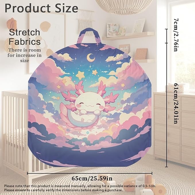 Newborn Lounger Cover, Axolotl Breathable Lounger Cover Portable Baby Lounger Cover Reusable Infant Lounger Cover Removable Slipcover for Newborn for Baby Boys Girls