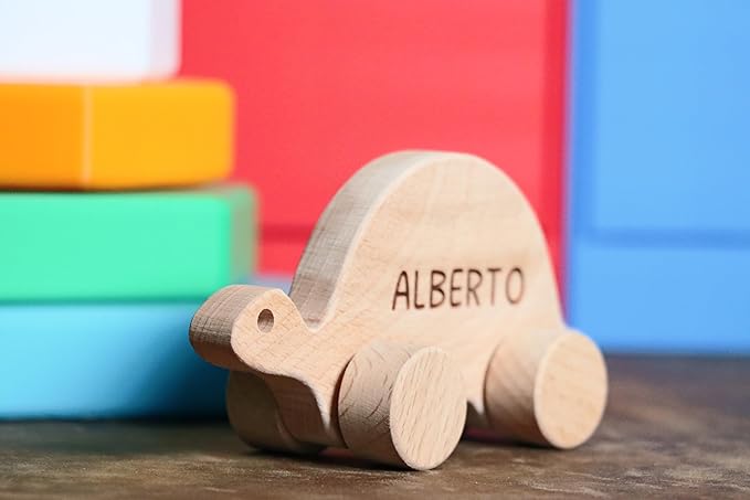 Wooden Rabbit Push Toy, Waldorf and Montessori Animal Toy, Personalized Toy Gift, Gift for Baby Shower, Wooden Toy, Personalized
