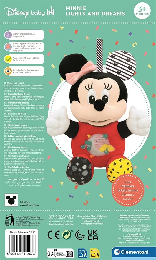 Clementoni - Baby Minnie Lighting Plush for Toddlers