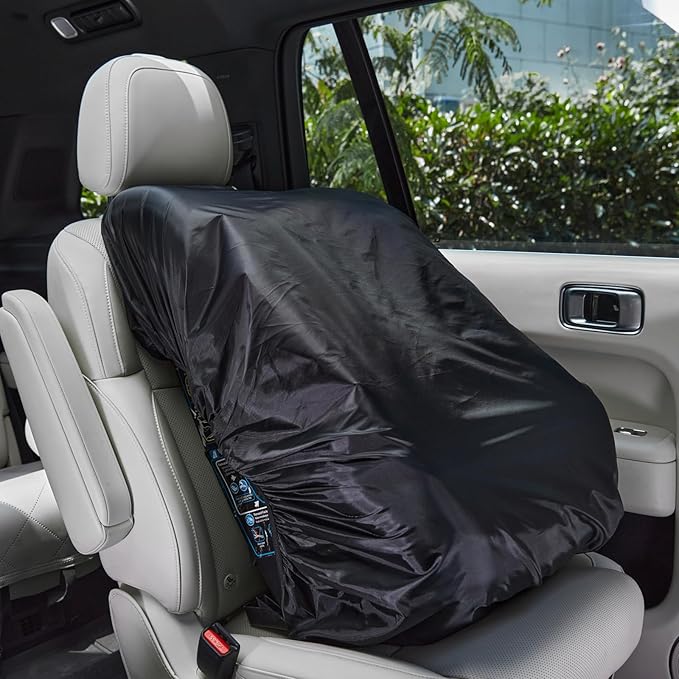 Car Seat Cover for Air Travel, Car Seat Travel Bag for Gate Check, Sun Shade, Waterproof, Dustproof & Abrasionproof, Covers and Blocks Out Heat & Sun| Baby Travel Accessories (Black)