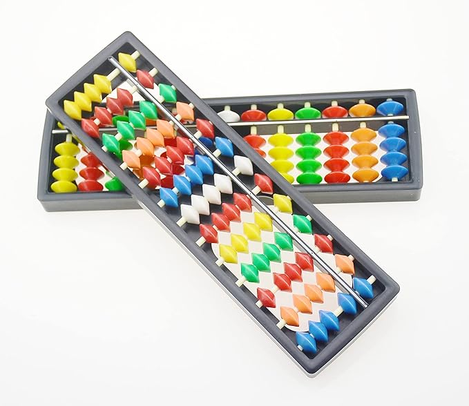 Plastic Colorful Beads Abacus Soroban, 13 Column Chinese Abacus Japanese Soroban Calculator Kid's Counting Tool (Style 1)