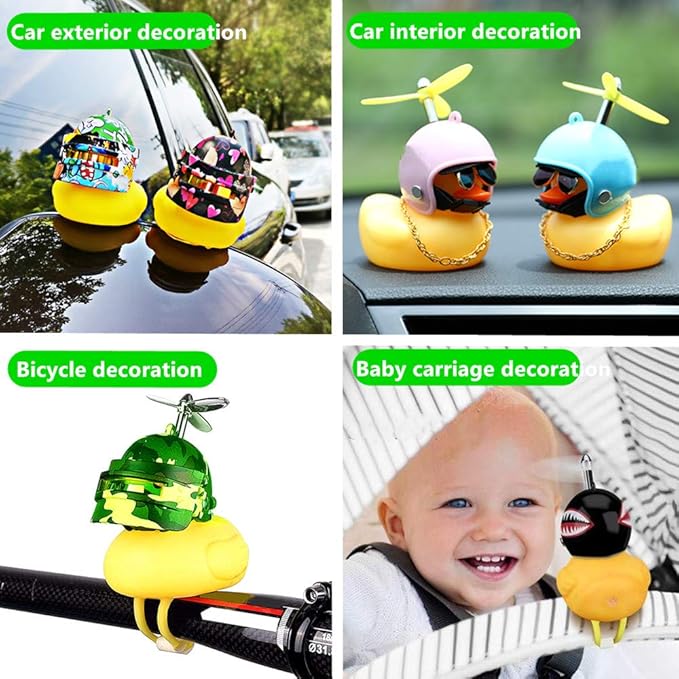Rubber Duck Patos para jeeep Lights Christmas Duck Cart Marine Duck Cool Companion Toy Squeaky Glasses Rubber Ducks Funny (Stars and Stripes + Little Yellow Duck)