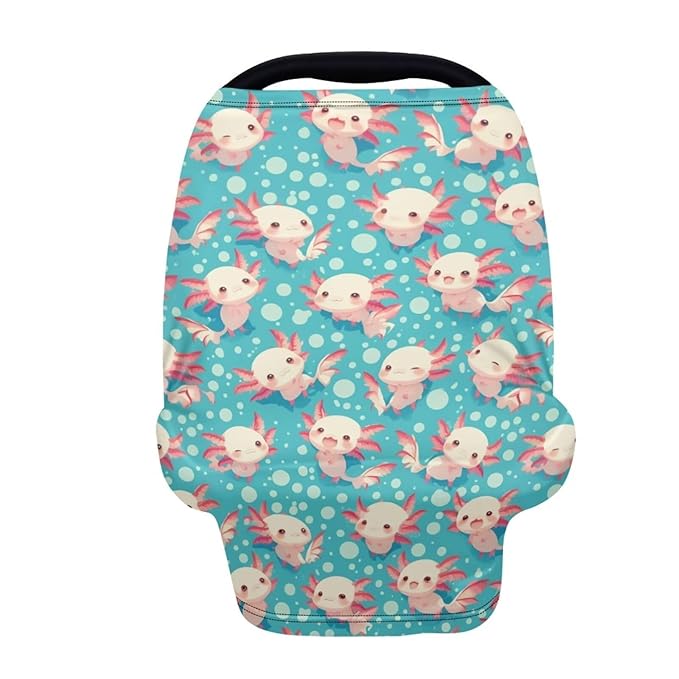 Youngerbaby Axolotl Nursing Cover Breastfeeding Super Soft Multi Use for Baby Car Seat Covers Canopy Shopping Cart Cover Scarf Light Blanket Stroller Cover Baby Girl Necessities