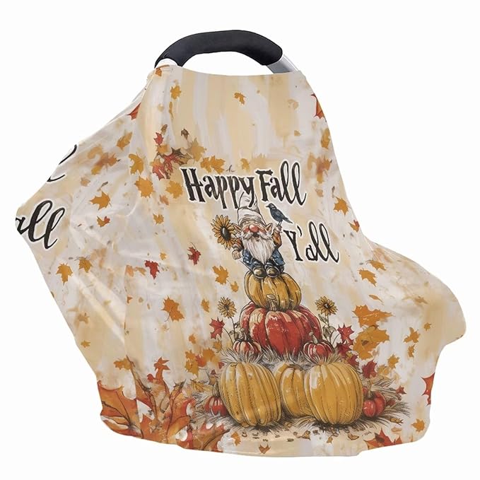 AFPANQZ Fall Stretchy Baby Car Seat Covers for Boys Girls Infant Car Canopy Spring Autumn Winter Snug Warm Breathable Windproof Open Peep Top Universal Fit