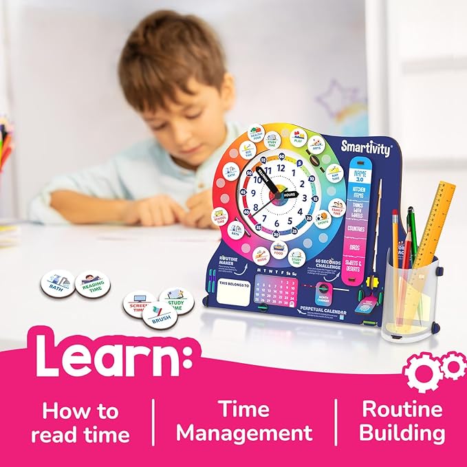 Smartivity DIY Interactive Clock with Stationary Organiser for Kids Ages 8-14 | Features an Infinity Calendar | Birthday Gift for Boys&Girls | STEM Educational Toy for 8,9,10,11,12,13,14 Years