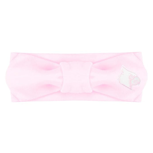 Creative Knitwear Louisville Cardinals Infant Girls Pink Solid Hair Knot Headband Embroidered Logo - Size Newborn - 4T