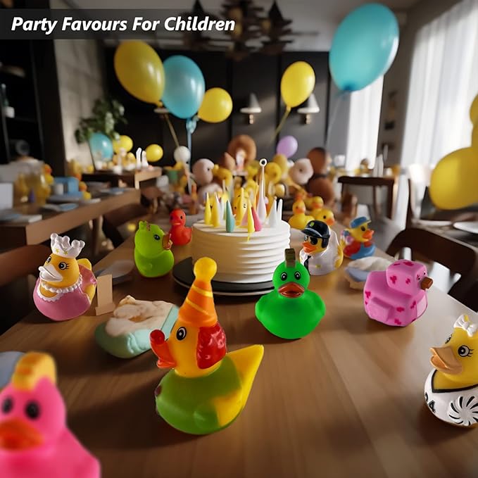 50 Pack Rubber Ducks in Bulk,Assortment Duckies for Jeep Ducking Floater Duck Bath Toys Party Favors