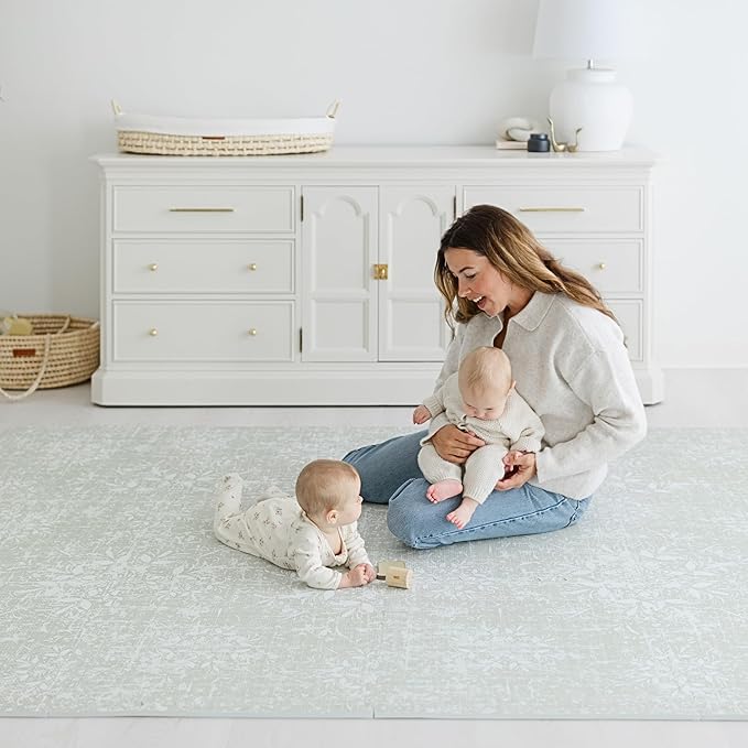 Little Landings Baby Play Mat for Floor - Eden (6x6ft) - Premium EVA Foam Play Mat for Babies & Toddlers (Ages 0-5+) - Non-Toxic Playmat for Tummy Time, Crawling & Playroom - Stylish & Comfortable
