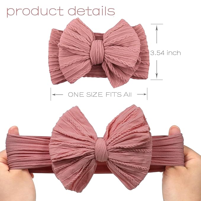 ALinmo 6 Pack Baby Headbands Super Soft Stretchy Nylon Hair Bands Hair Bows Hair Accessories for Baby Girls Newbrons infants Toddlers 03