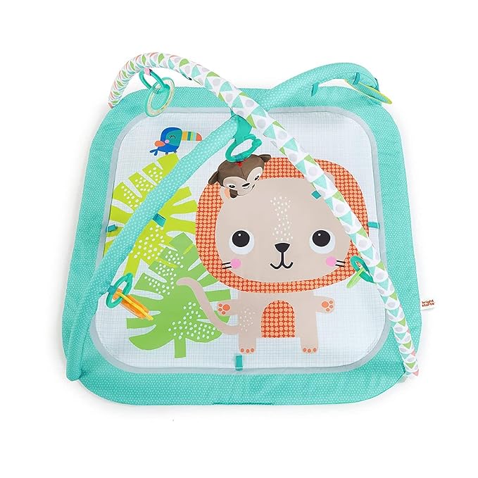 Bright Starts Safari Blast Activity Gym & Play Mat with Take-Along Toys, Ages Newborn +