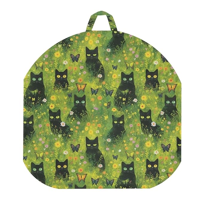 Green Grass and Black Cat Newborn Lounger Cover Strechy Newborn Lounger Cover, Removable and Ultra Soft Sung Fitted Baby Lounger Slipcover Protector Easy to Use and Dustptoof