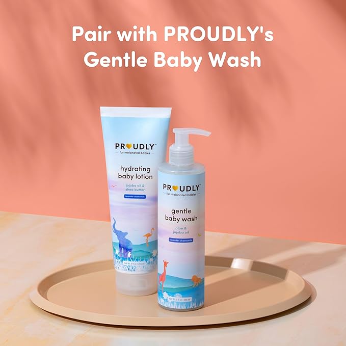 PROUDLY Hydrating Baby Lotion by Gabrielle Union & Dwyane Wade, Lightweight Moisturizer, Black & Brown Babies, Lavender Chamomile, 2-Pack (9 oz each)