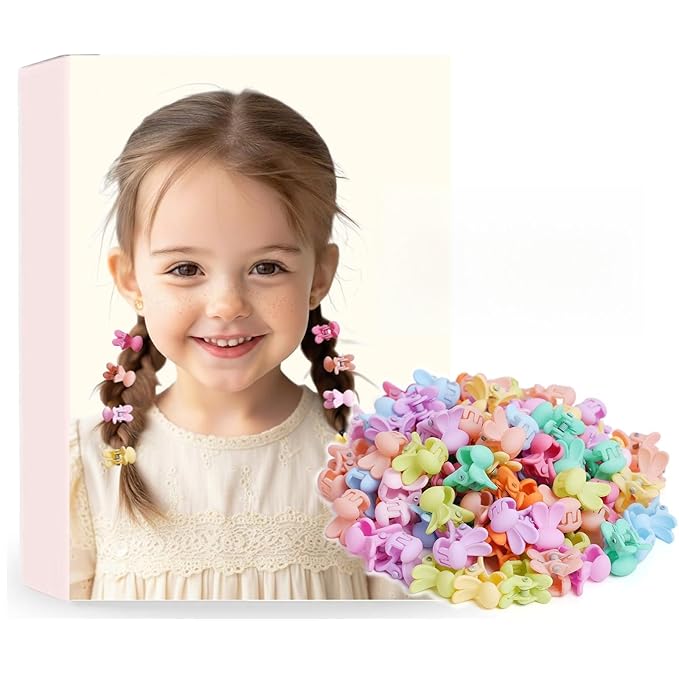 50 Pcs Colorful Mini Hair Claw Small Hair Clips Clamps Hair Accessories for Baby Girl Decorative Bun Tiny Hair Clips (Set-D)