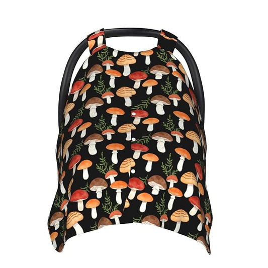 Mushroom Baby Car Seat Canopy Cover Multi Use Shower Gift, Nursing Cover for Mom Nursing Covers, Mushroom Baby Stuff Items