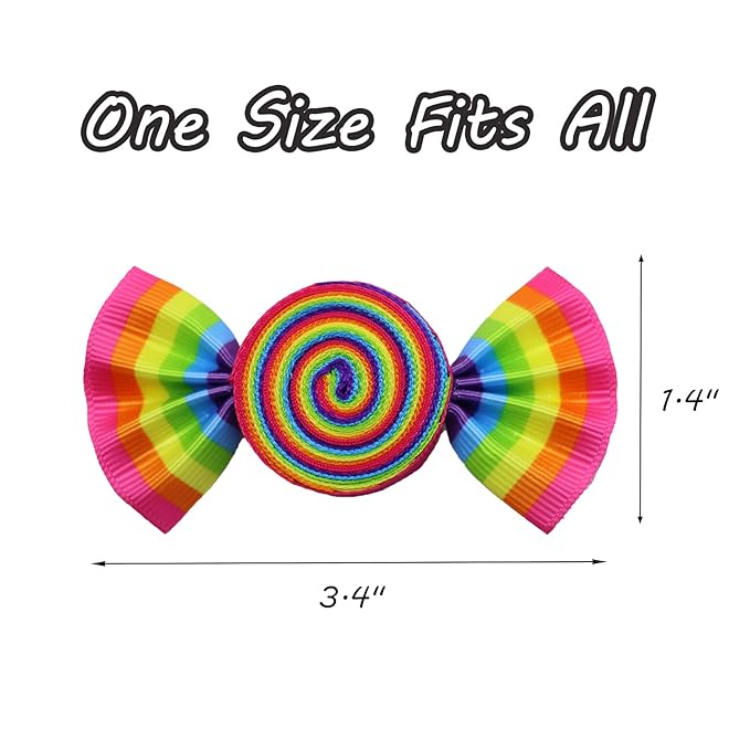 Valentine's Day Candy Rainbow Hair Clips Red Candy Hair Bow for Girls Hair Accessories for Women Child