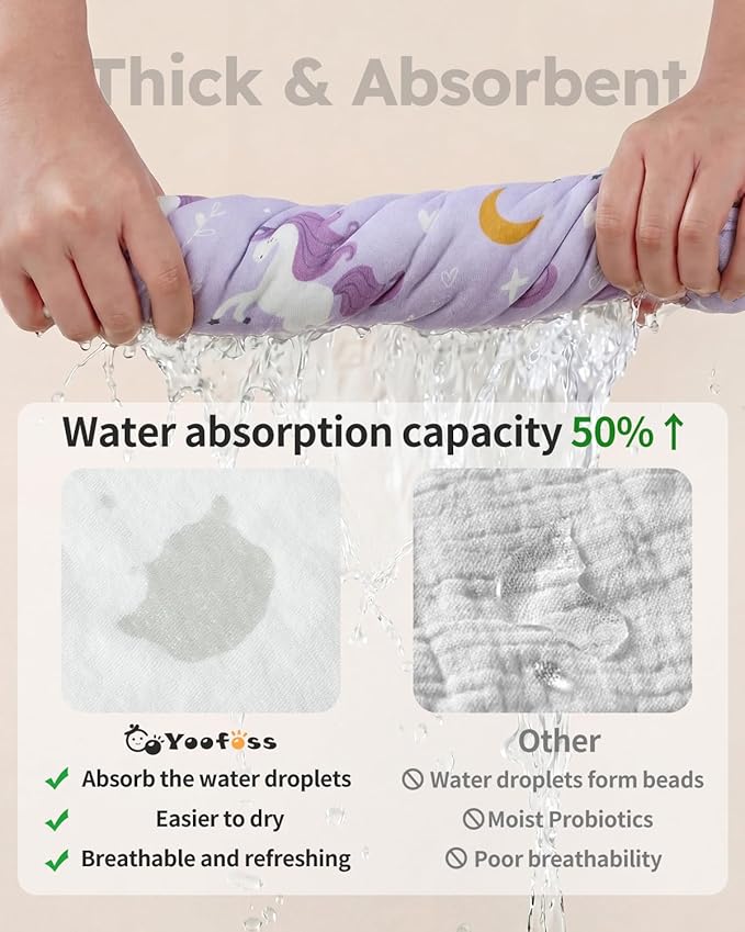 Yoofoss Hooded Baby Towels for Newborn 100% Organic Cotton Baby Bath Towel with Hood for Babies, Infant, Toddler and Kids, 32x32Inch, Soft and Absorbent Newborn Essential