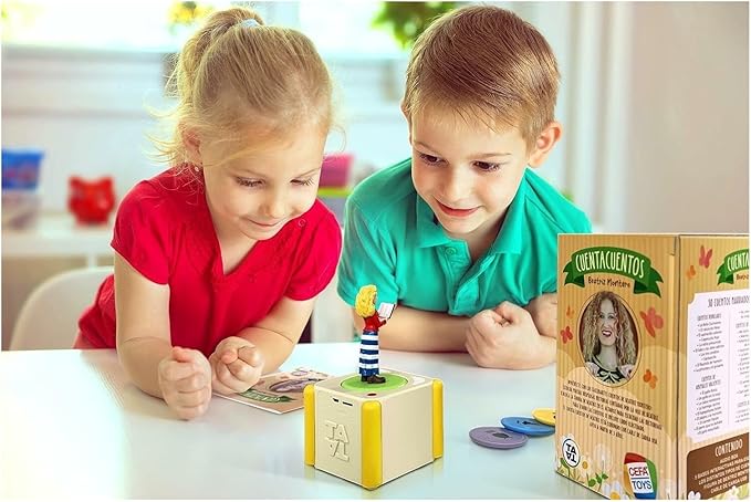 Cefa Toys - Storytelling Narrated by Beatriz Montero, Audio Box with Rechargeable Battery, Contains 50 Audiostories, Includes Illustrated Book of 25 Pages and Figure, for Children from 3 Years Old