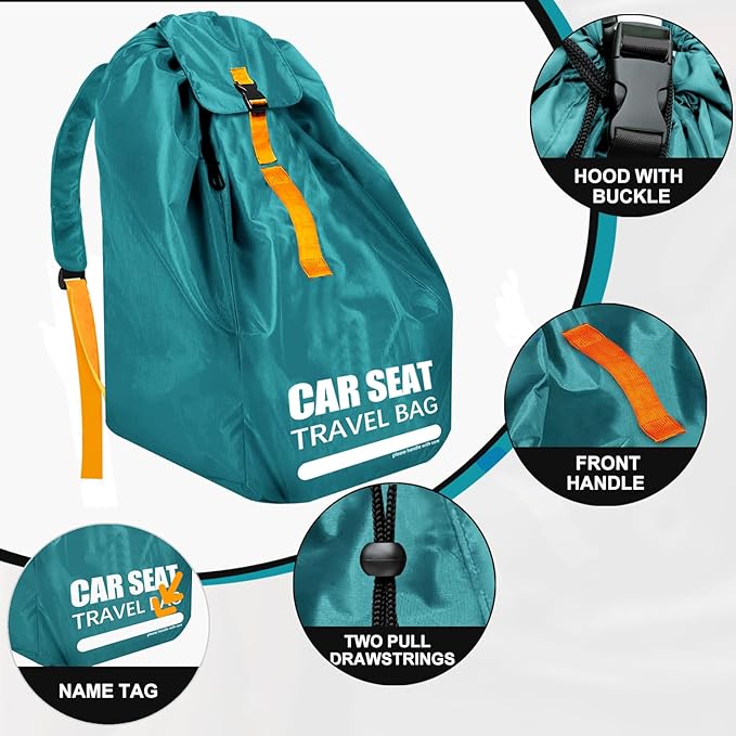 Car Seat Travel Bag for Airplane, Large Car Seat Bags for Air Travel with Comfort Padded Straps, Carseat Storage Bag / Backpack for Carseat Airport, Carseat Cover Travel - Baby Travel Essential
