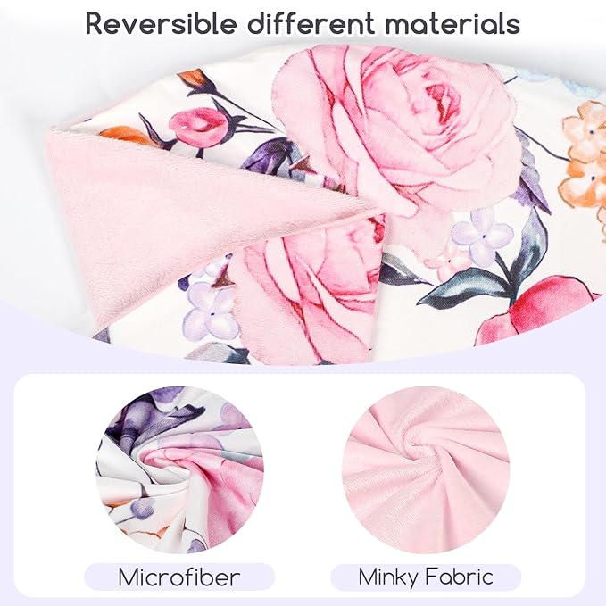 Newborn Lounger Cover for Boys Girls, Soft Comfortable Baby Lounger Cover 1 Pack Reversible Removable Fleece Slipover for Infant Lounger Pillow, Stylish Floral (Cover Only)
