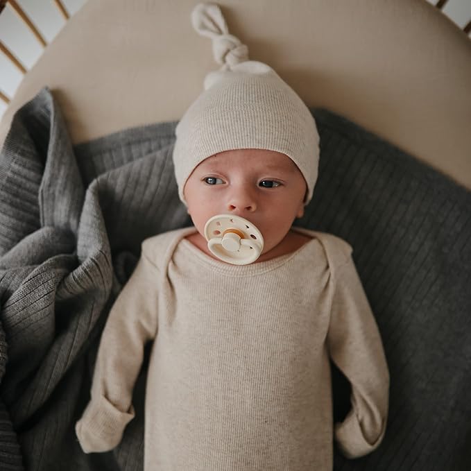 FRIGG Moon SilkySoft Silicone Baby Pacifier | Made in Denmark | BPA-Free (Powder Blue/Slate, 6-18 Months)