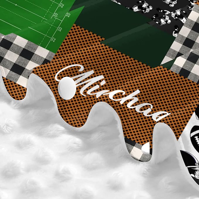 Personalized Football Baby Infant Car Seats Canopy for Babies with Name, Custom Multi-use Blankets for Baby Boys Girls, Peekaboo Minky Nursing Breastfeeding Stroller Cover Canopies for Newborn