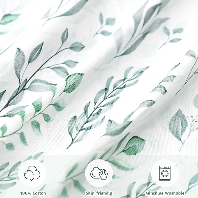 DILIMI Baby Lounger Cover, Cotton Baby Nest Replacement Cover for Girls Boys, Soft Breathable Reversible Newborn Lounger Cover, Green Leaf (Only Cover)