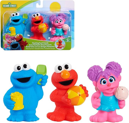 Sesame Street Floating Fun Friends 3-piece Set Water Squirters Bath and Pool Toys, Kids Toys for Ages 2 Up by Just Play