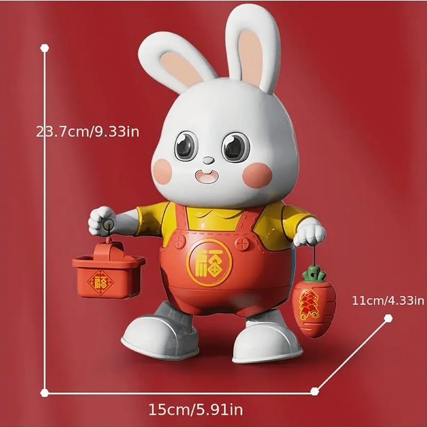 Baby Rechargable Musical Easter Bunny Toy Dancing Crawling Tummy Time Toys, Light Up Infant Toys 6-18 18-36 Months Birthday Easter Gifts for 1-3 Year Old Boy Girl Learning Baby Easter Basket Stuffers