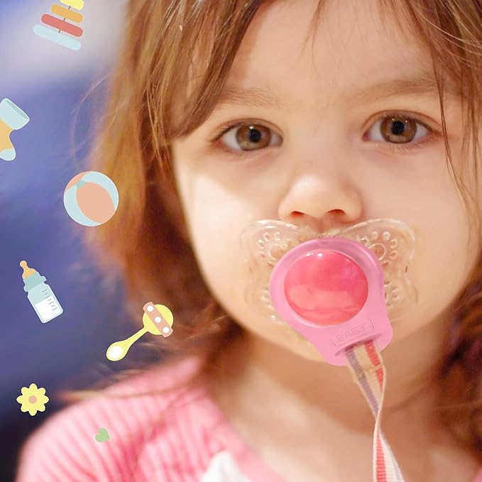 Patelai 15 Pieces Soft Silicone Baby Pacifier Clips Holders Silicone Adapter Rings Holder Baby Nipple Rings Dummy Nipple Holder for Pacifiers(Assorted Colors)