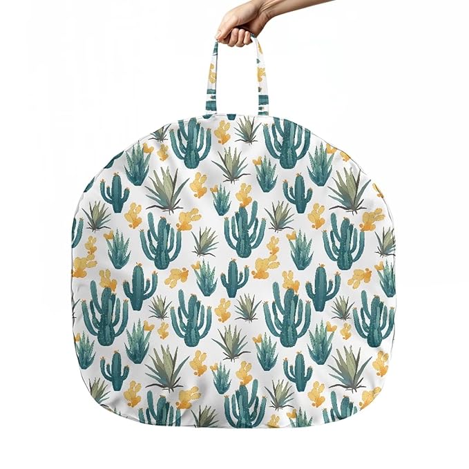 Green Cacti Newborn Lounger Pillow Cover Removable Soft Slipcover for Newborn Baby Padded Lounger Infant Floor Seat Cover for Boys Girls Baby Essentials
