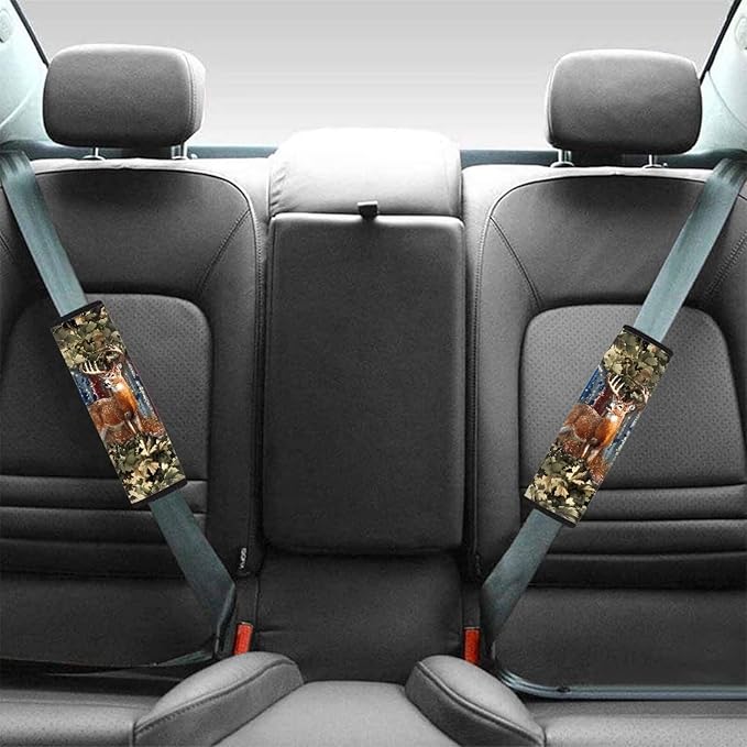 AFPANQZ Deer Branch 2pcs Universal Car Seat Belt Pads Cover Vehicle Seat Belt Comfort Shoulder Pads for Adults Children Seat Cushion Shoulder Straps Cushion for Bags