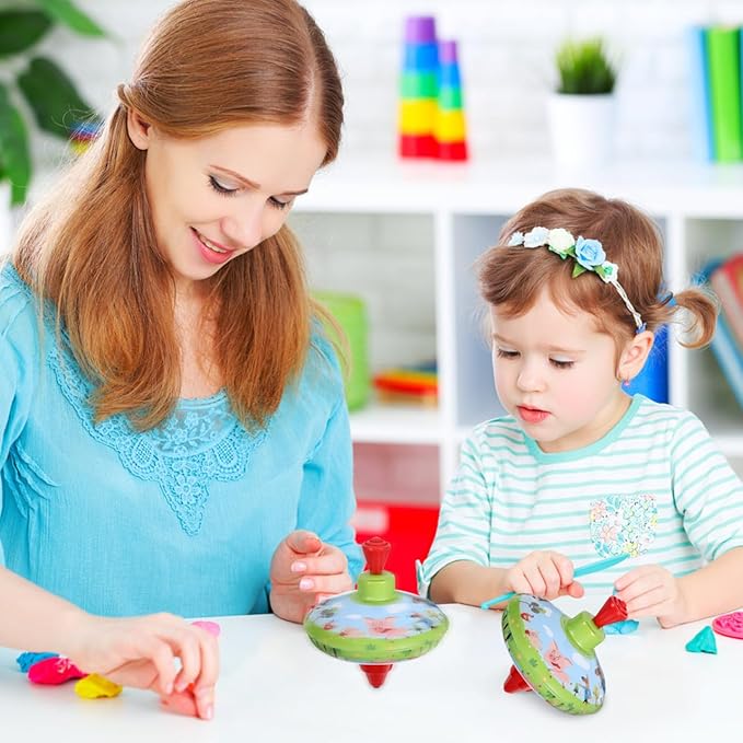 1pcs Spinning Tops for Kids: Traditional Metal Spinning Top Toy for Girl Boy Educational Kindergarten Toys Party Favors