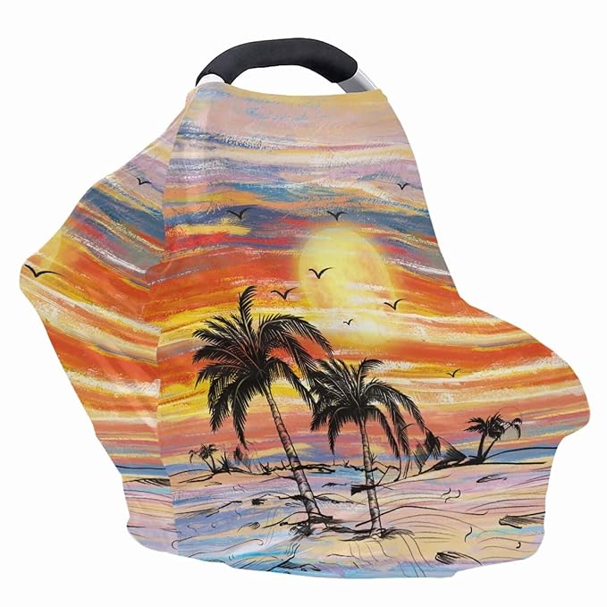 Hummingbird Car Seat Canopy for Baby Girls, Cute Nursing Cover Elastic Breastfeeding Cover Soft Car Infant Seat Cover
