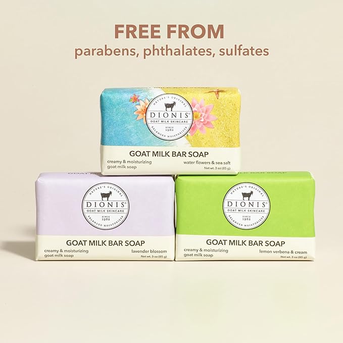 Dionis Goat Milk Fresh & Floral Bar Soap Bundle 3oz (Pack of 3)