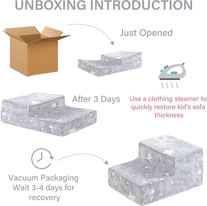Tiita Baby Climb and Crawl Playset 5-Piece, Kids Foam Climbing Block with Small Ball Pit - Indoor Soft Play Climber for Playtime Fun, Grey Star