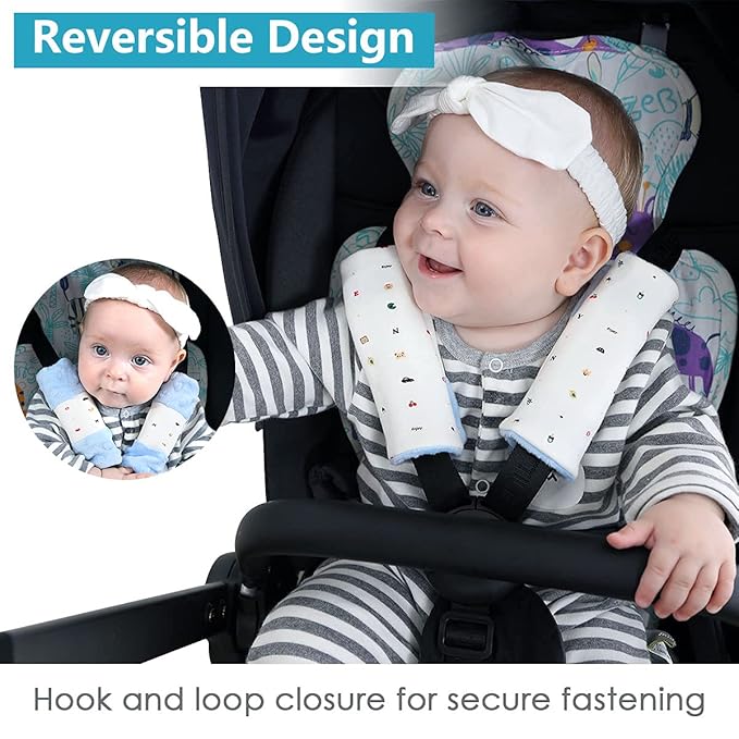 4 Packs Baby Car Seat Straps Cover Shoulder Pads for Baby, Baby Car Seat Belt Pads Seat Belt Covers for All Car Seats/Pushchair/Stroller (5.9‘’X2‘’in)