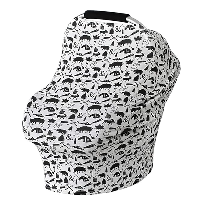 Multi-Use Nursing Breastfeeding Cover Baby Car Set Cover Canopy Shopping Cart Cover Swaddle Blanket for Infants Newborns Toddlers Shower Gift (P)