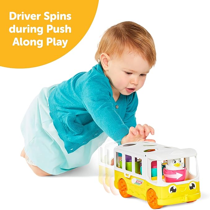 Toomies Tomy Hide and Squeak Egg Bus Baby Toy, Educational Shape Sorter with Colours and Sound, Easter Toy for Babies, Baby Push-Along Toy for Toddlers, Baby Boys & Girls Aged 1, 2 & 3 Year Olds