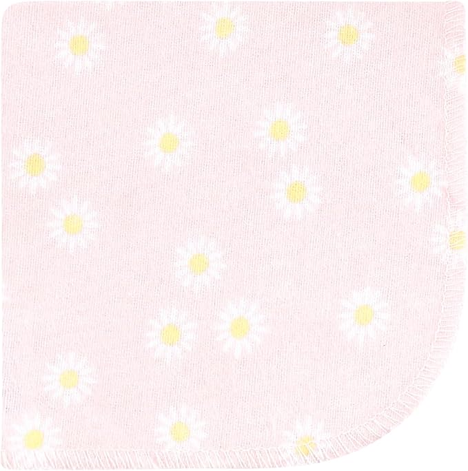 Hudson Baby Unisex Baby Flannel Cotton Washcloths, Peace Love Flowers 10 Pack, One Size