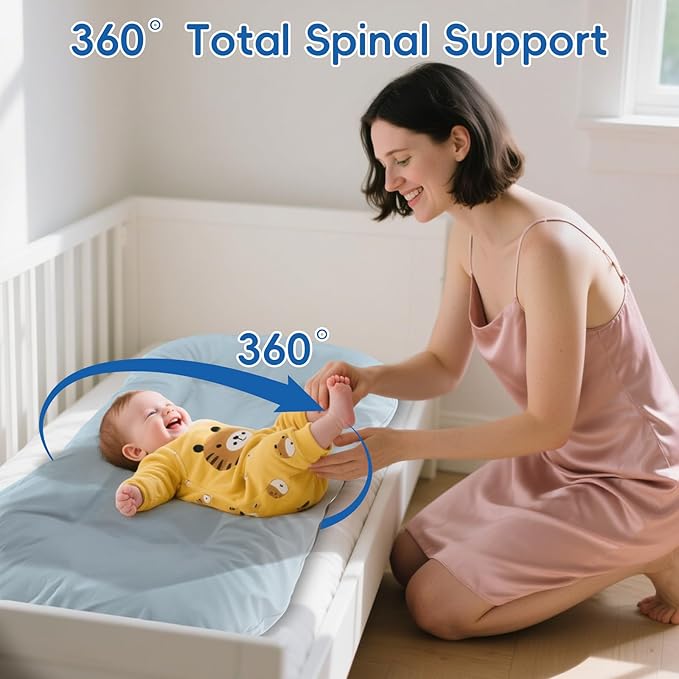 Baby Lounger, Baby Lounger for Newborn 0-24 Months, 100% Breathable Cotton Baby Nest for Tummy Time & Diaper Changes, Portable Infant Essentials for Home & Outdoor,Blue