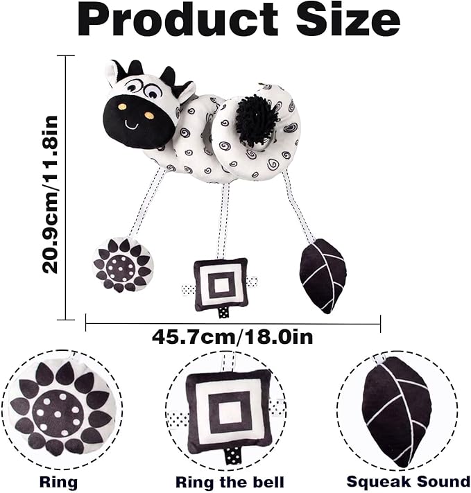 Multi-Use Baby Spiral Activity Toy – Spiral carseat Toy for Car Seat, Stroller,Play Gym, Keeps Baby Quiet, Easy Travel Solution